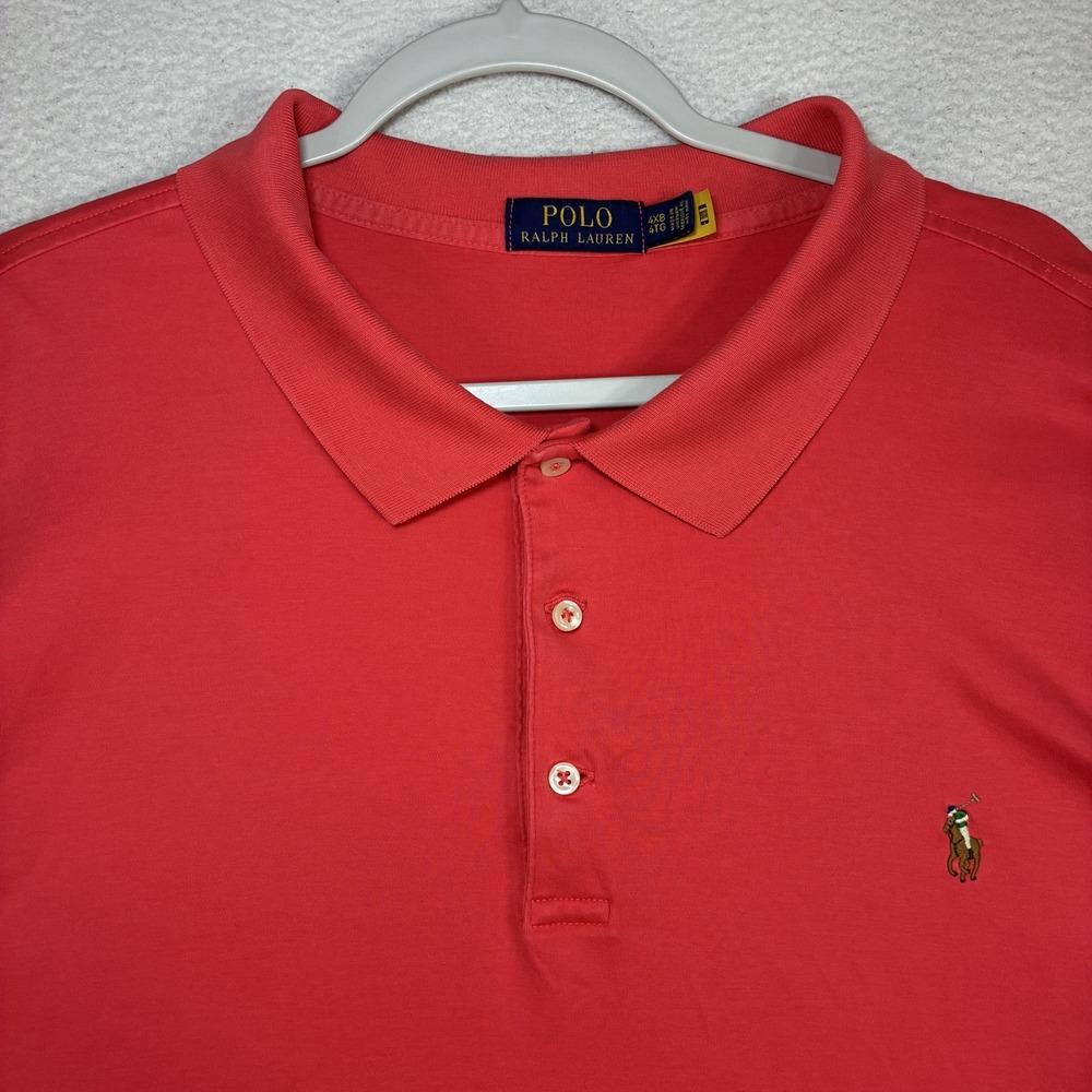 Polo Ralph Lauren Polo Shirt Men 4XB Coral Short Sleeve Preppy Casual Big